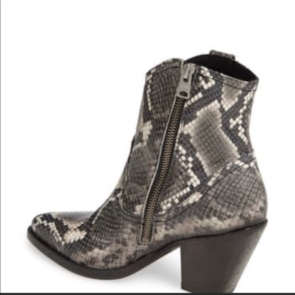 ALLSAINTS Rolene Snakeskin Heeled Cowboy Cowgirl Ankle Boots Bootie | Sz 6 | NIB - Picture 2 of 9